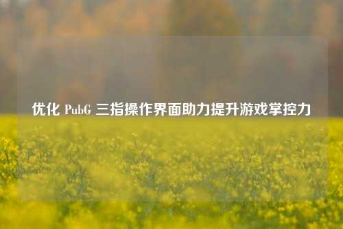 优化 PubG 三指操作界面助力提升游戏掌控力