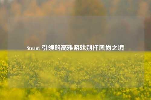 Steam 引领的高雅游戏别样风尚之境