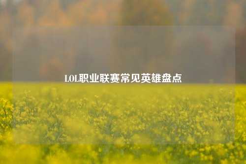 LOL职业联赛常见英雄盘点