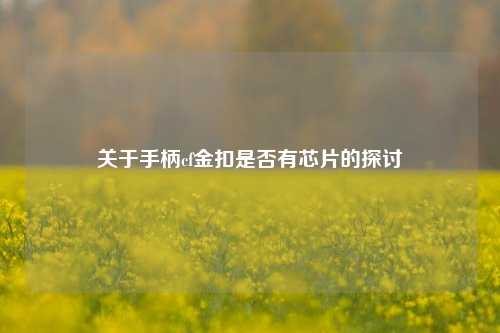 关于手柄cf金扣是否有芯片的探讨