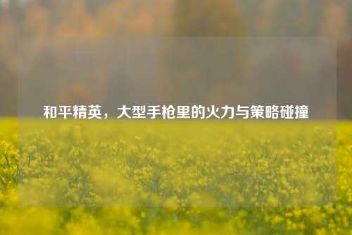 和平精英，大型手枪里的火力与策略碰撞