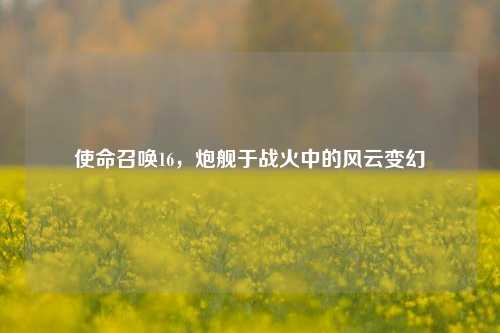 使命召唤16，炮舰于战火中的风云变幻