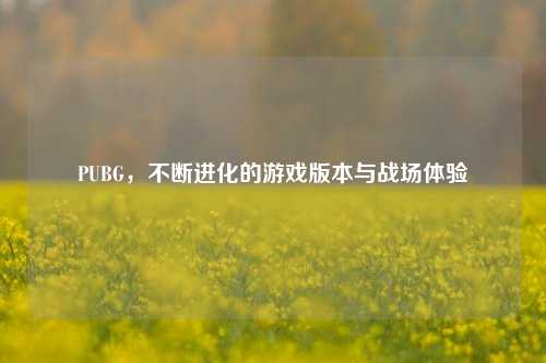 PUBG，不断进化的游戏版本与战场体验