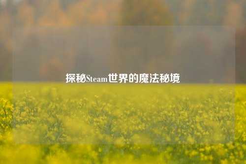 探秘Steam世界的魔法秘境